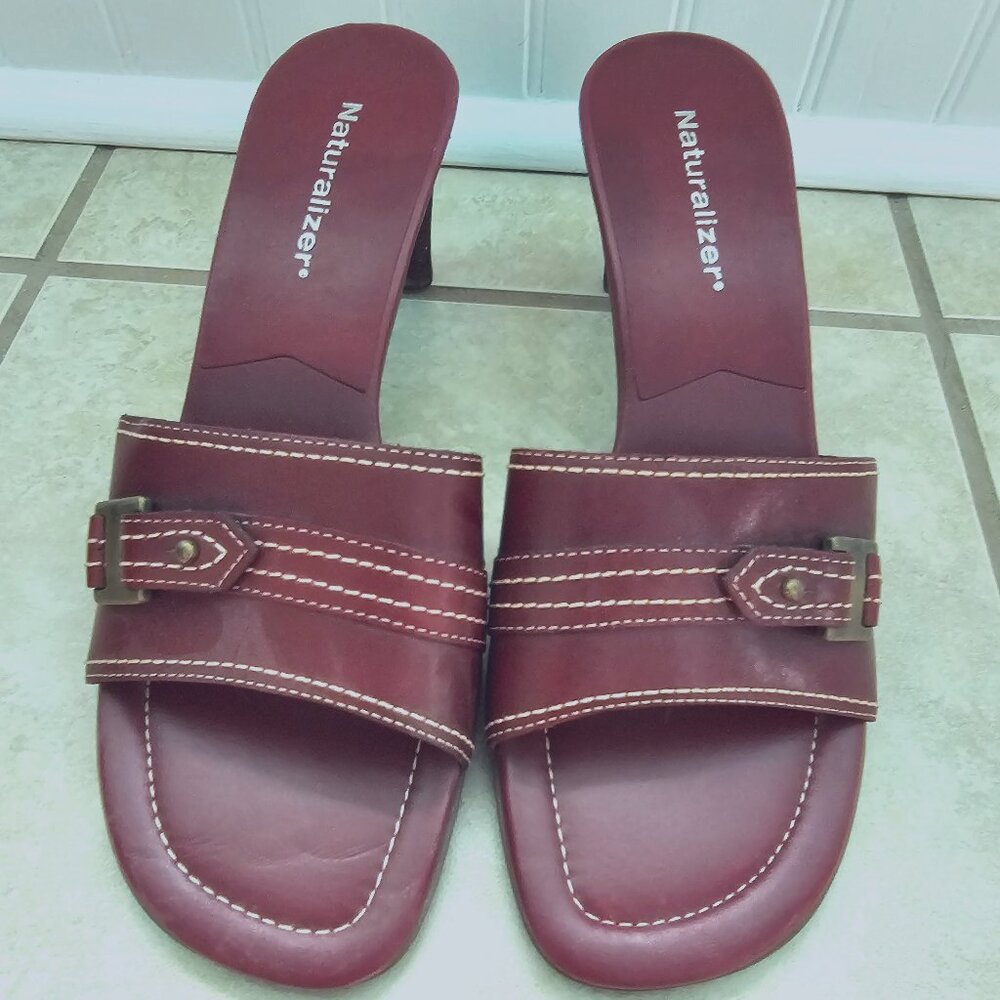 NEW without Box Ladies Dark Red Block-heeled sandals  Sz 8 1/2